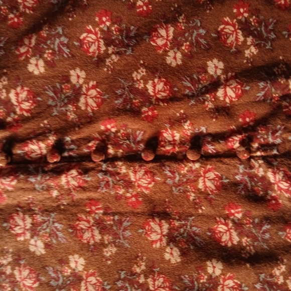 April Cornell Floral Brown/Rust Blouse Womens XL - Picture 4 of 14